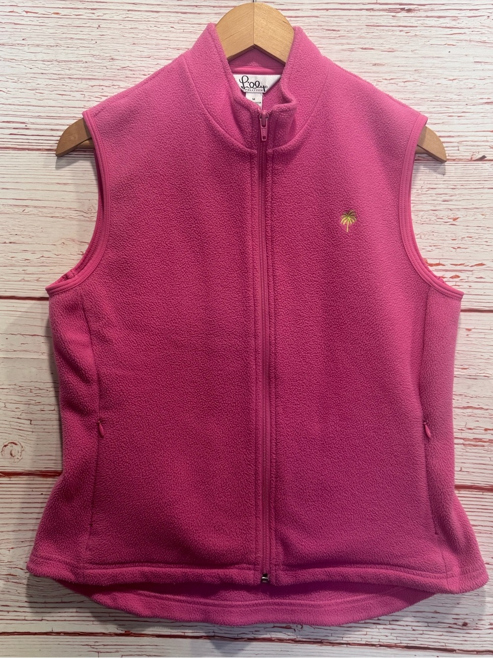 Lilly Pulitzer Vintage White Label Fleece Vest in Pink Sz M